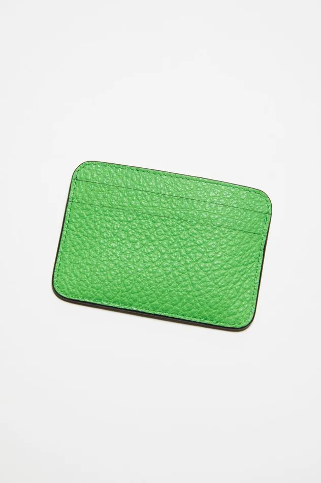 Acne Studios Leather Card Holder Green Women Small Leather Goods