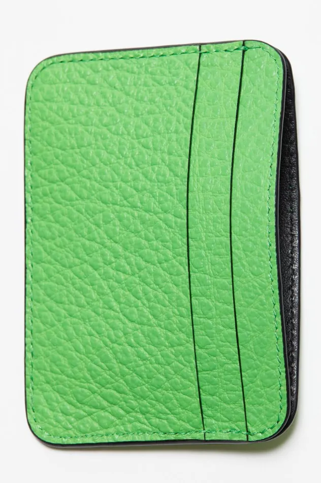Acne Studios Leather Card Holder Green Women Small Leather Goods