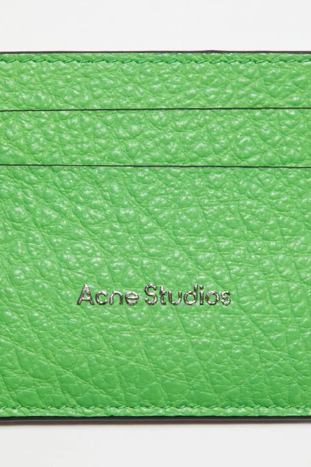 Acne Studios Leather Card Holder Green Women Small Leather Goods