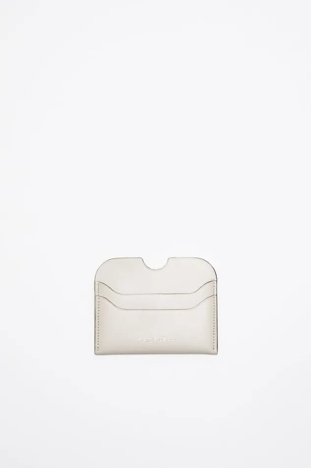 Acne Studios Leather Card Holder Whiteblack Women Small Leather Goods