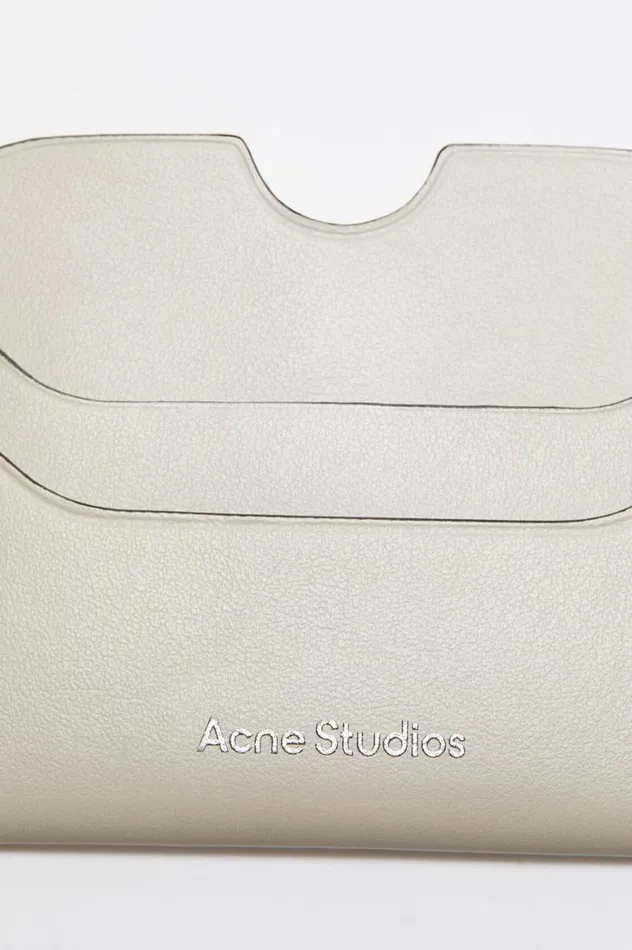 Acne Studios Leather Card Holder Whiteblack Women Small Leather Goods