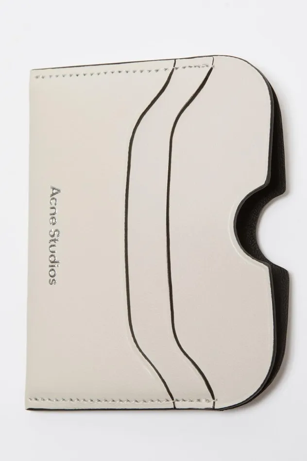 Acne Studios Leather Card Holder Whiteblack Women Small Leather Goods