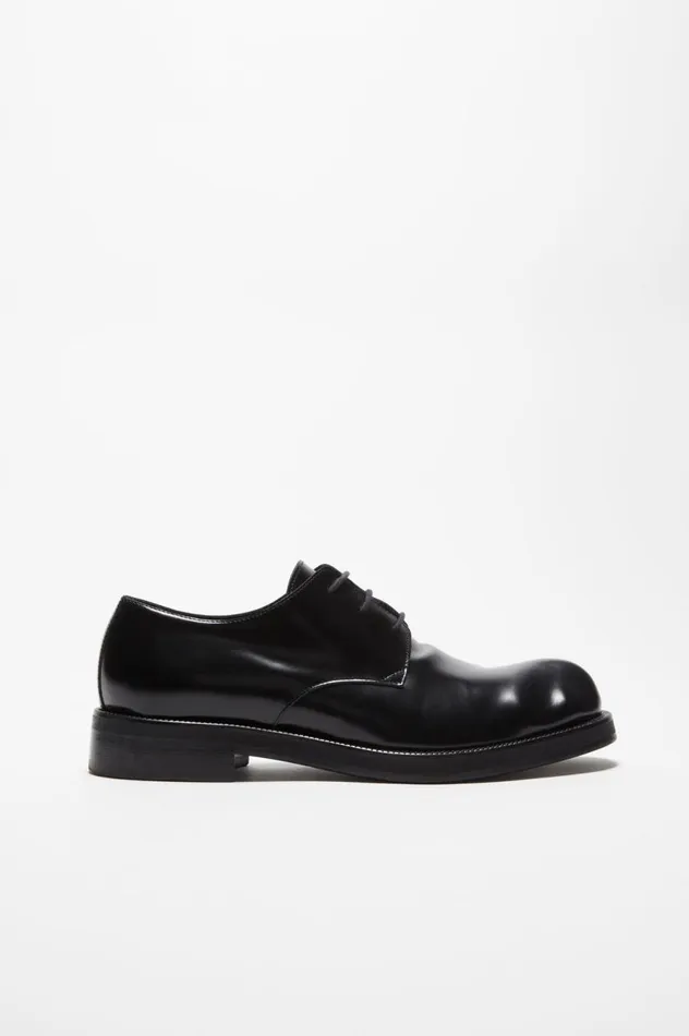 Acne Studios Leather Derby Shoes Blackblack Men Shoes