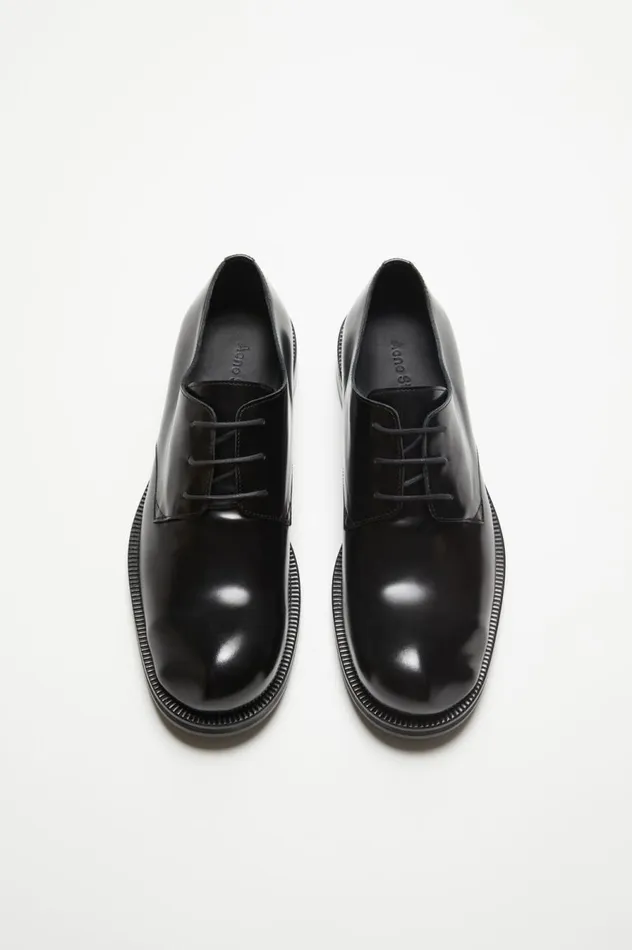Acne Studios Leather Derby Shoes Blackblack Men Shoes