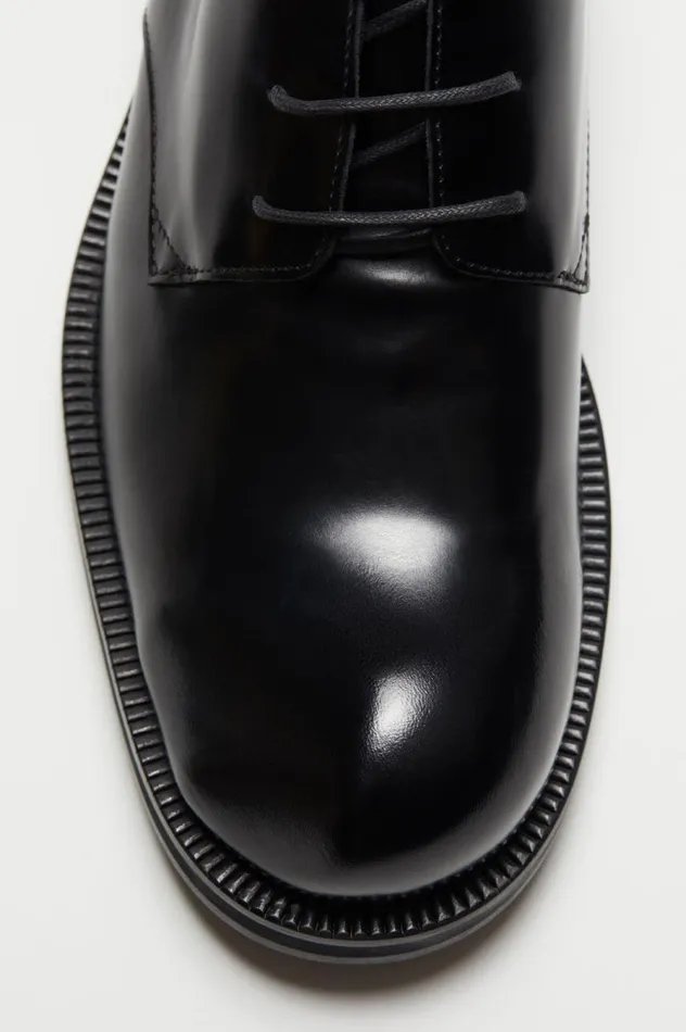 Acne Studios Leather Derby Shoes Blackblack Men Shoes