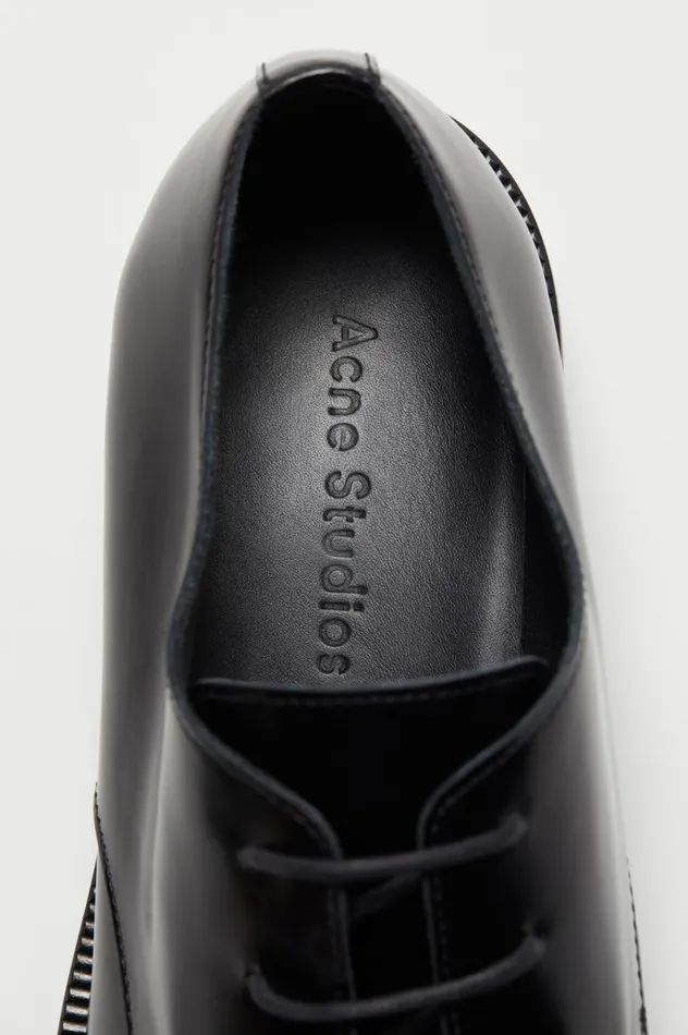 Acne Studios Leather Derby Shoes Blackblack Men Shoes