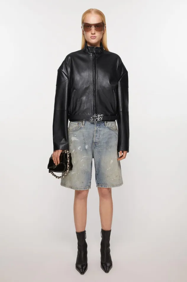 Acne Studios Leather Jacket Black Women Outerwear