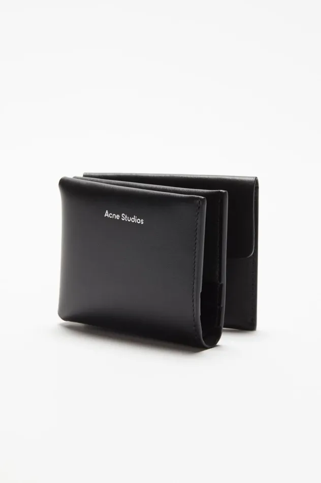 Acne Studios Leather Trifold Wallet Black Men Small Leather Goods
