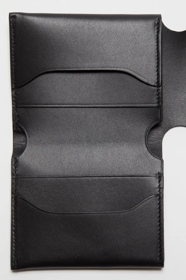Acne Studios Leather Trifold Wallet Black Men Small Leather Goods