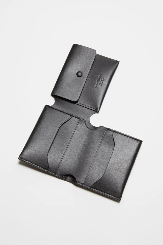 Acne Studios Leather Trifold Wallet Black Men Small Leather Goods