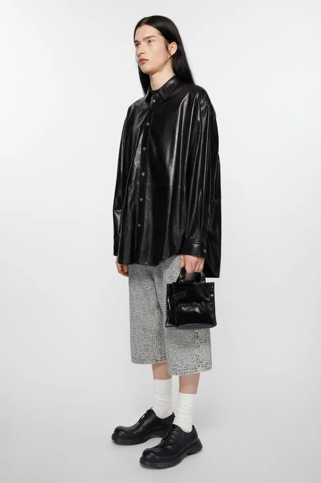 Acne Studios Logo Mini Shoulder Tote Bag Black Men Bags