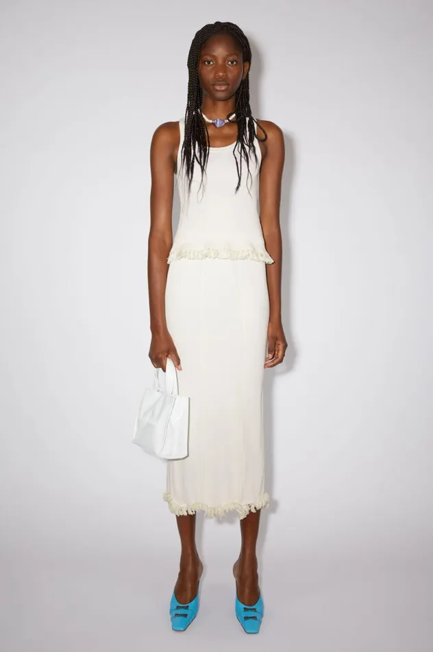 Acne Studios Logo Mini Shoulder Tote Bag White Women Bags