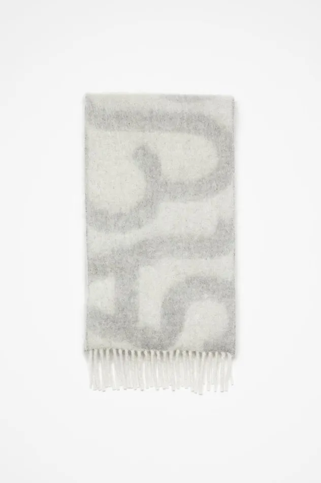 Acne Studios Logo Scarf Light Grey Men Scarves