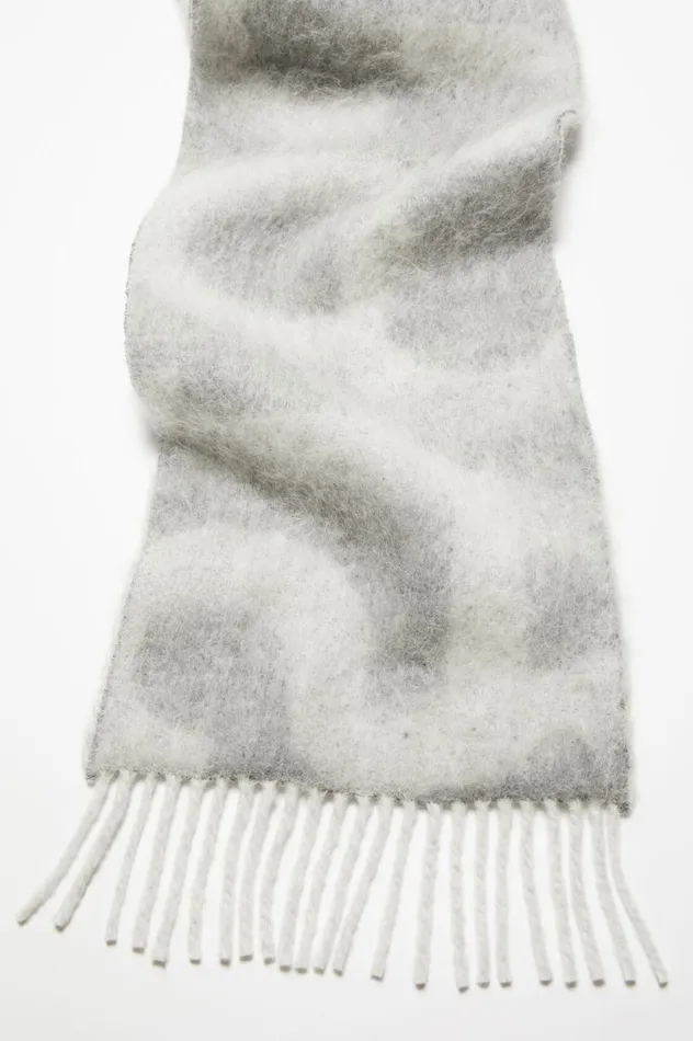 Acne Studios Logo Scarf Light Grey Men Scarves