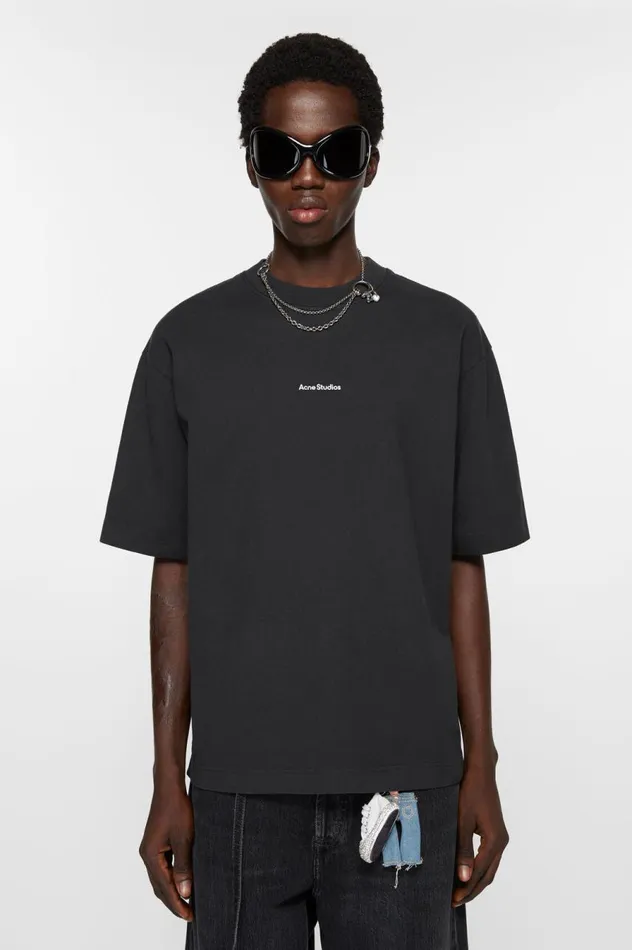 Acne Studios Logo Tshirt Black Men Tshirts