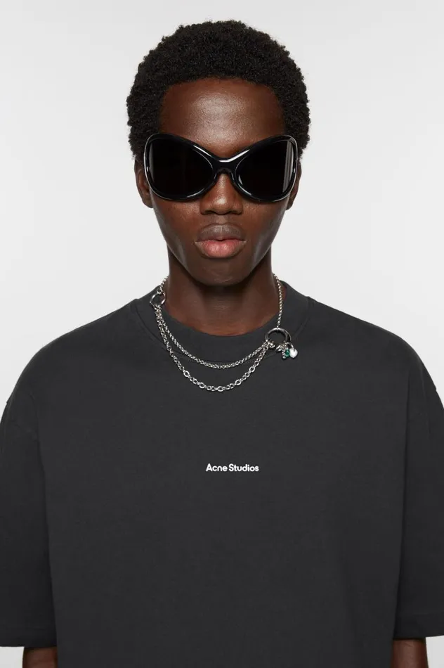 Acne Studios Logo Tshirt Black Men Tshirts