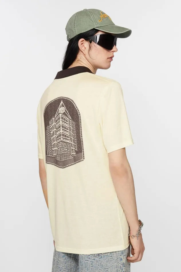 Acne Studios Logo Tshirt Ivory White Men Tshirts