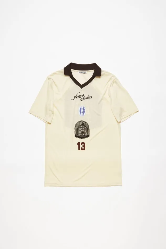 Acne Studios Logo Tshirt Ivory White Men Tshirts