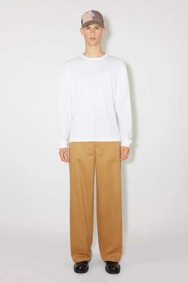 Acne Studios Long Sleeve Tshirt Regular Fit Optic White Women Tshirts