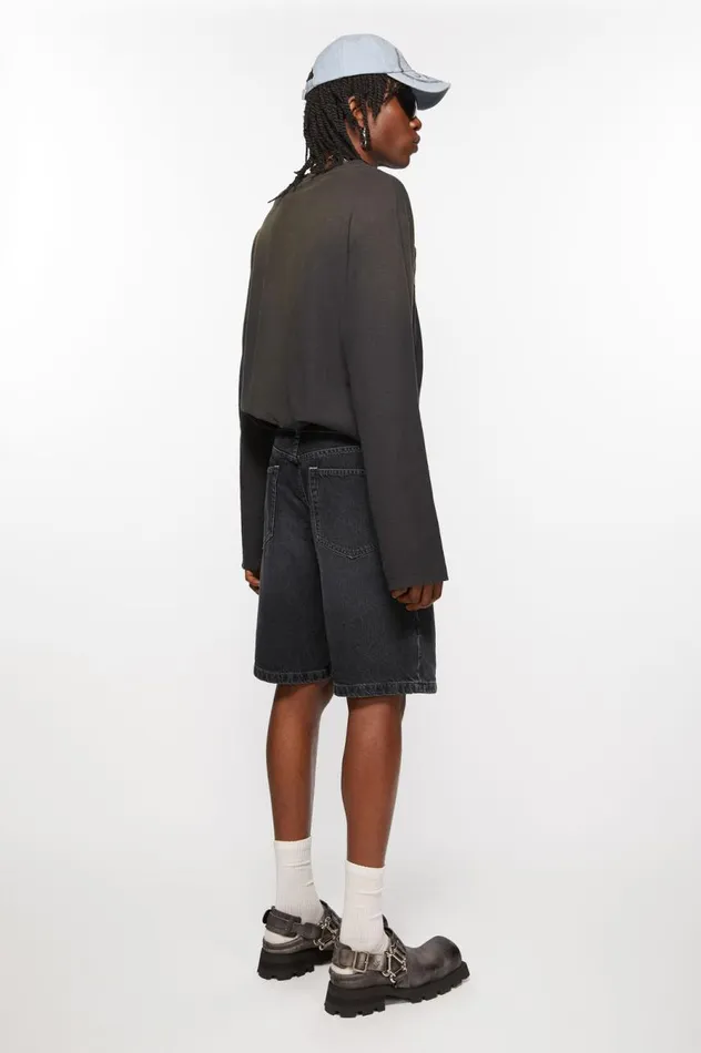 Acne Studios Loose Fit Denim Shorts Black Men Shorts