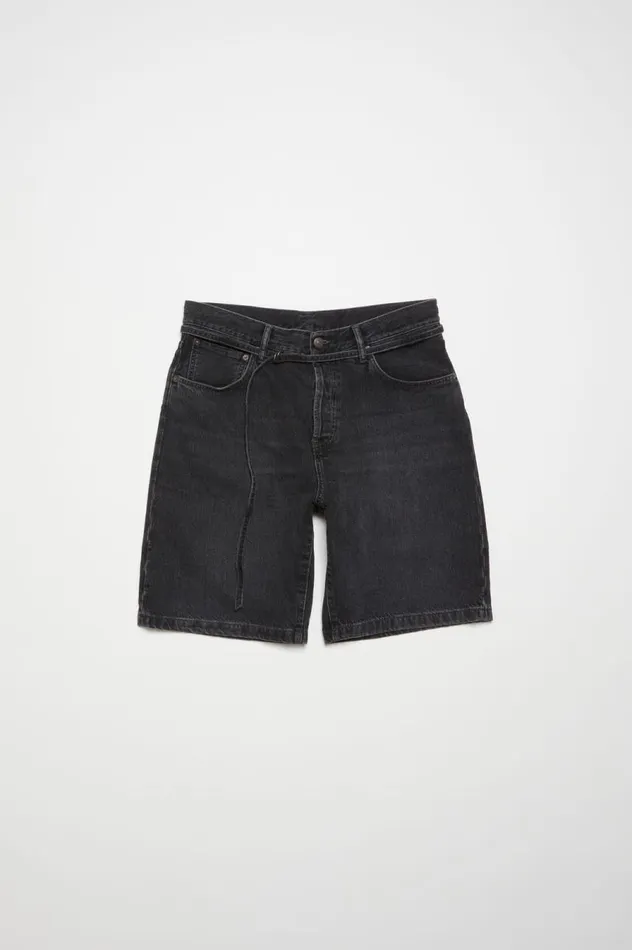 Acne Studios Loose Fit Denim Shorts Black Men Shorts
