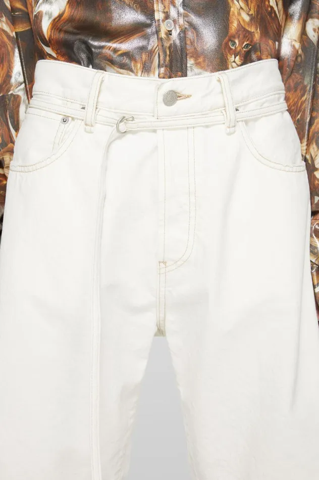 Acne Studios Loose Fit Denim Shorts Off White Women Shorts