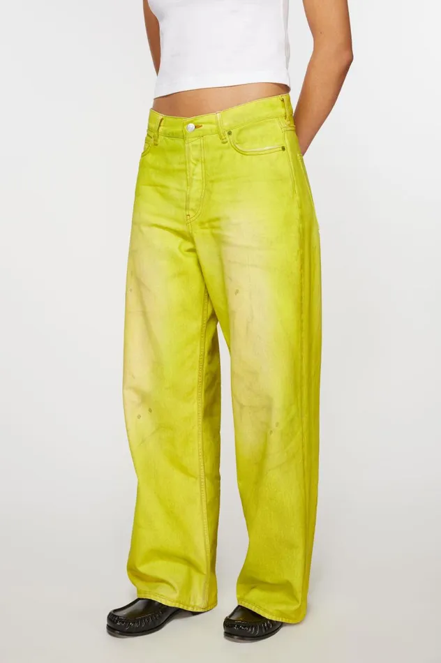 Acne Studios Loose Fit Jeans 8211 1981F Neon Yellow Women Jeans
