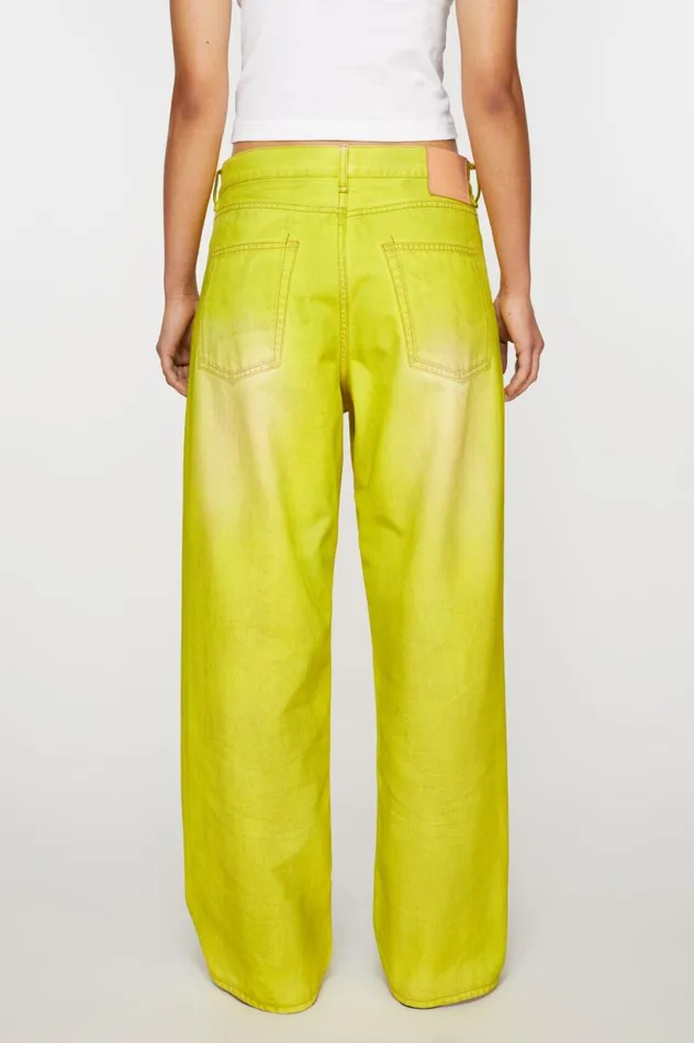 Acne Studios Loose Fit Jeans 8211 1981F Neon Yellow Women Jeans
