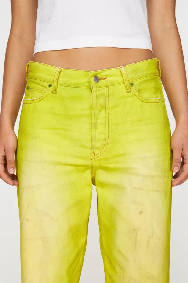 Acne Studios Loose Fit Jeans 8211 1981F Neon Yellow Women Jeans