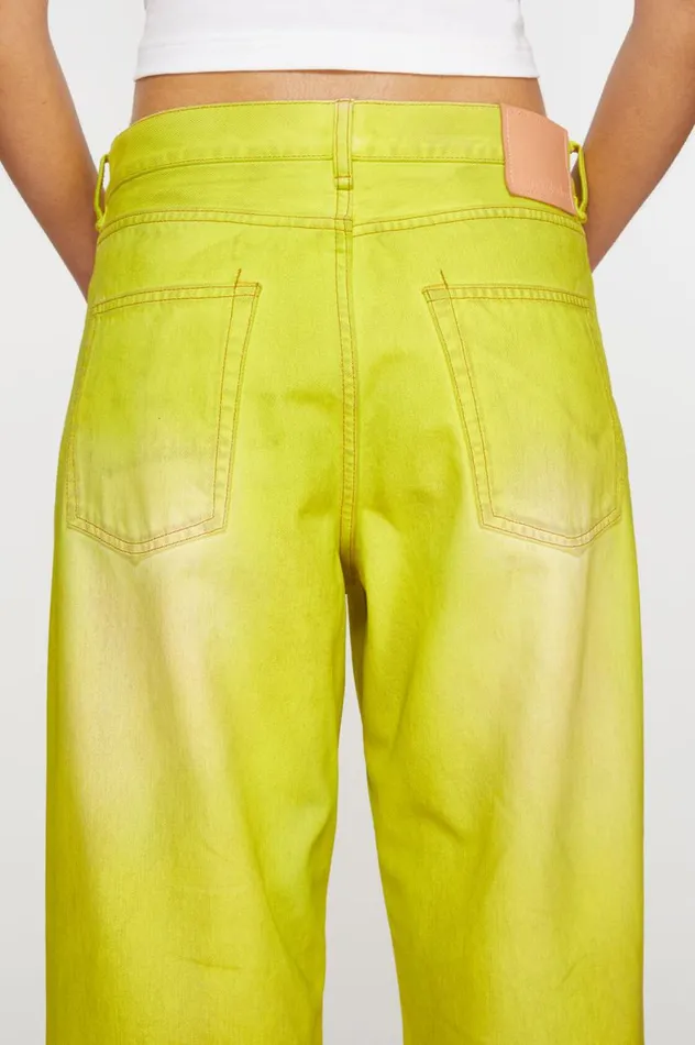 Acne Studios Loose Fit Jeans 8211 1981F Neon Yellow Women Jeans