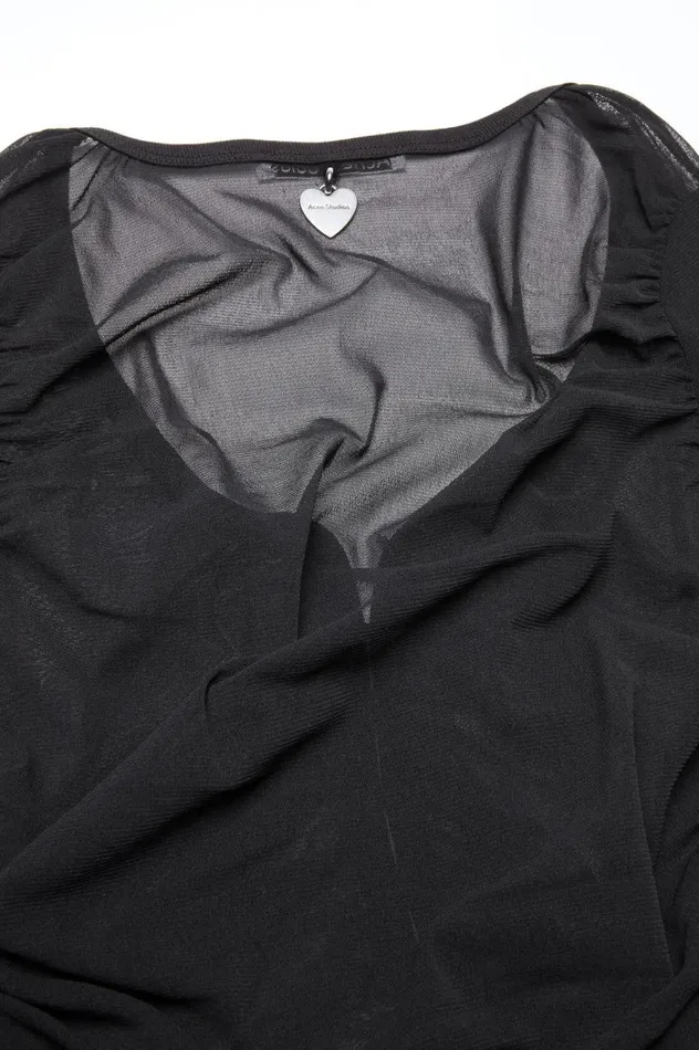 Acne Studios Mesh Blouse Anthracite Grey Women Shirts and Blouses