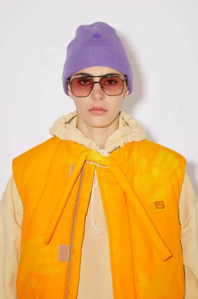 Acne Studios Micro Face Patch Beanie Iris Purple Men Hats