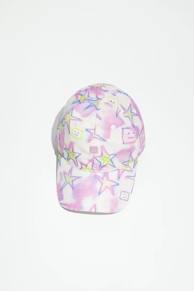 Acne Studios Micro Face Patch Cap Pale Pinkmulti Men Hats
