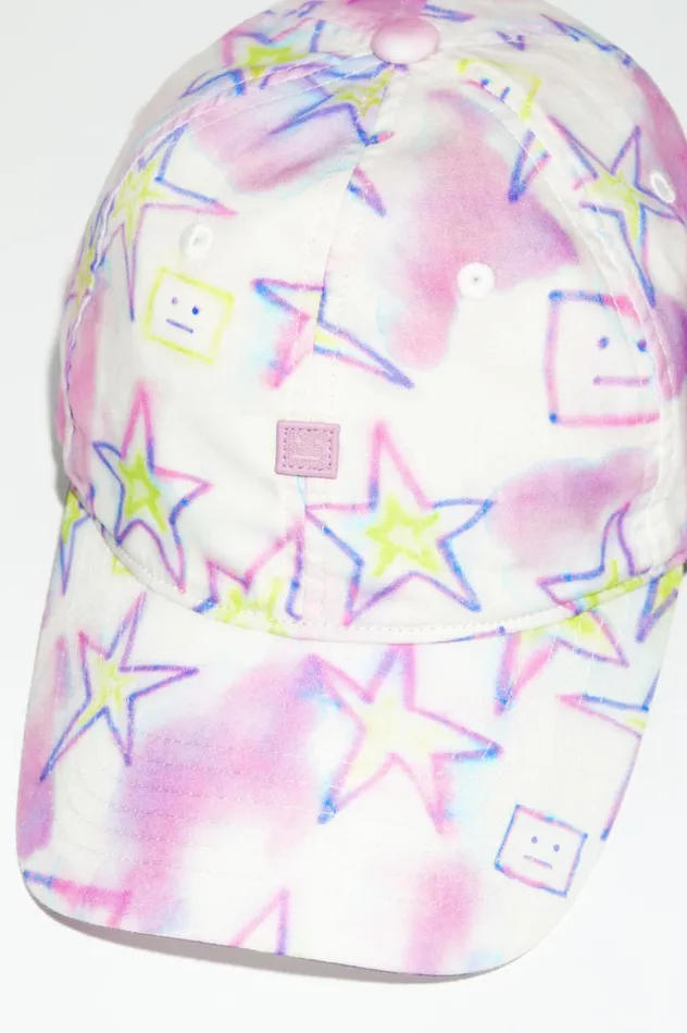 Acne Studios Micro Face Patch Cap Pale Pinkmulti Men Hats