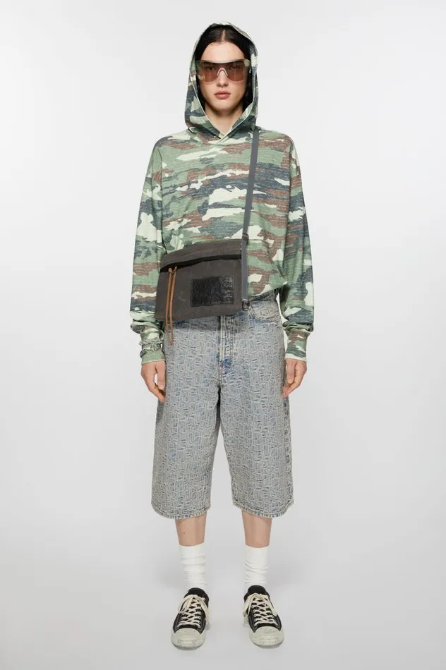 Acne Studios Mini Messenger Bag Greyblack Women Bags