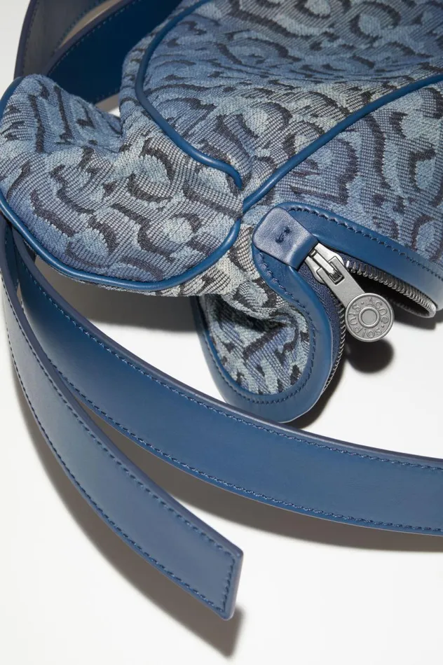 Acne Studios Monogram Mini Pouch Denim Blue Men Bags