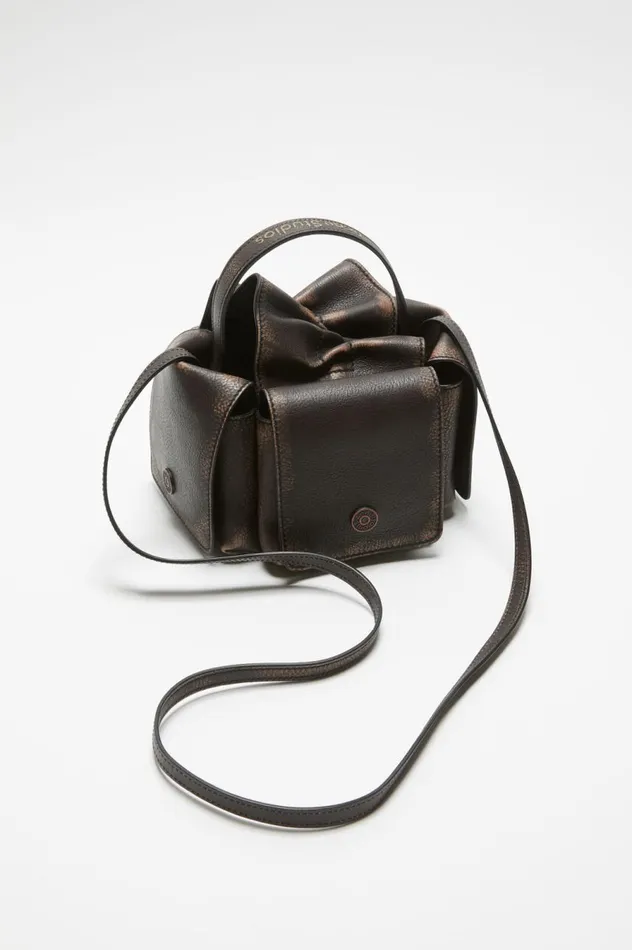 Acne Studios Multipocket Mini Bag Dark Brownbeige Men Bags