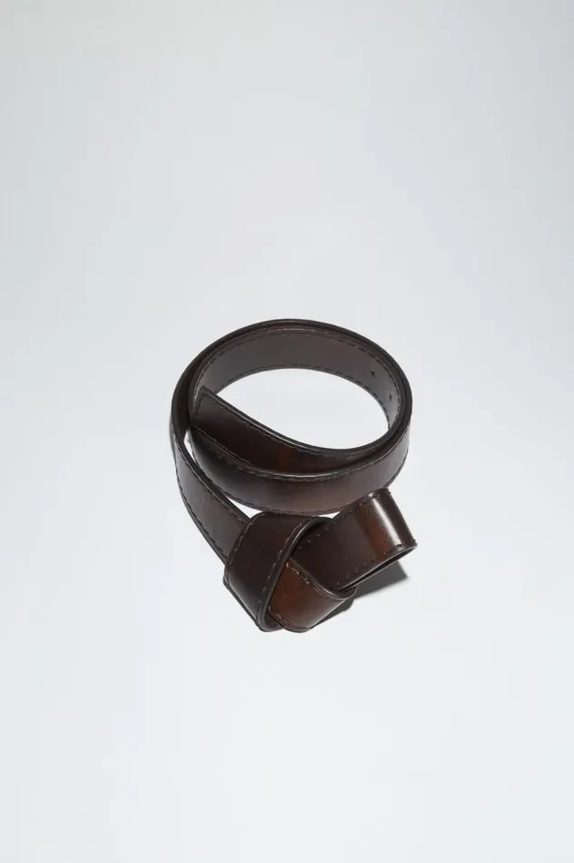 Acne Studios Musubi Leather Belt Dark Brown Men Belts