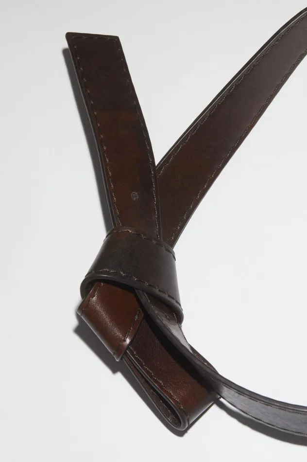 Acne Studios Musubi Leather Belt Dark Brown Men Belts