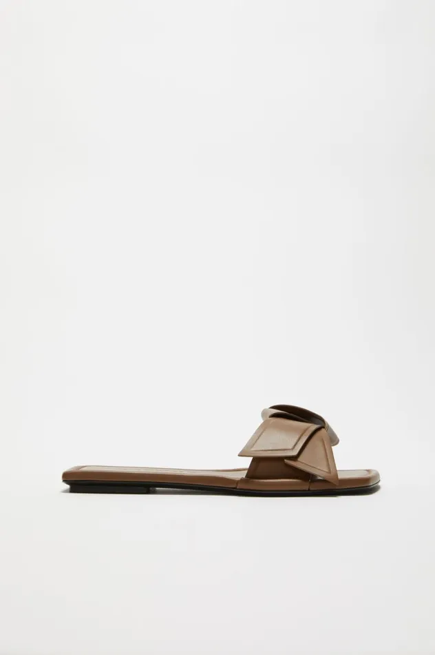 Acne Studios Musubi Leather Sandal Camel Brown Women Shoes