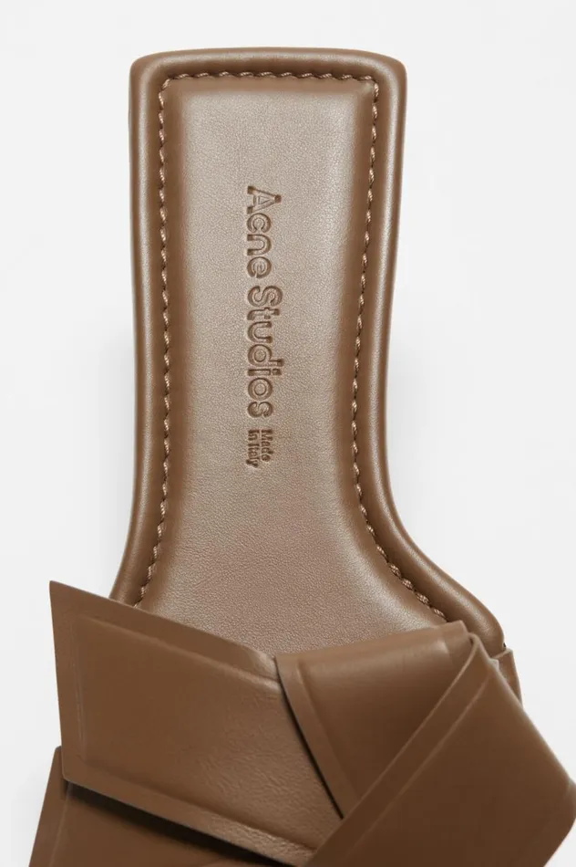 Acne Studios Musubi Leather Sandal Camel Brown Women Shoes
