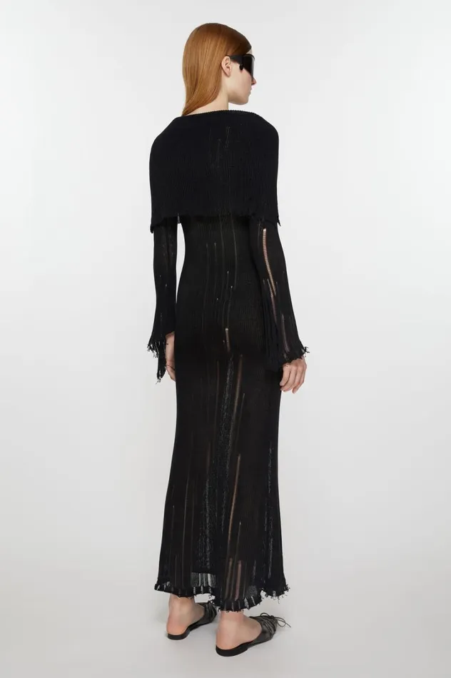 Acne Studios Open Knit Dress Brownblack Women Dresses