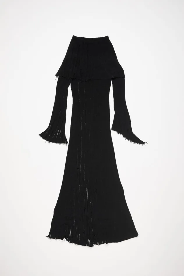 Acne Studios Open Knit Dress Brownblack Women Dresses