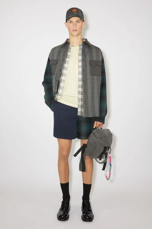 Acne Studios Patchwork Shirt Bluegreen Men Outerwear