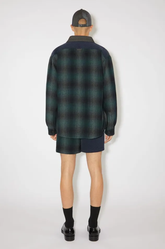 Acne Studios Patchwork Shirt Bluegreen Men Outerwear