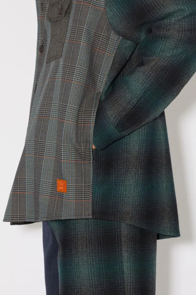 Acne Studios Patchwork Shirt Bluegreen Men Outerwear