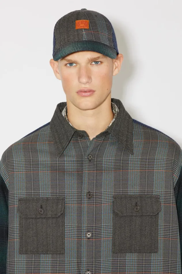 Acne Studios Patchwork Shirt Bluegreen Men Outerwear