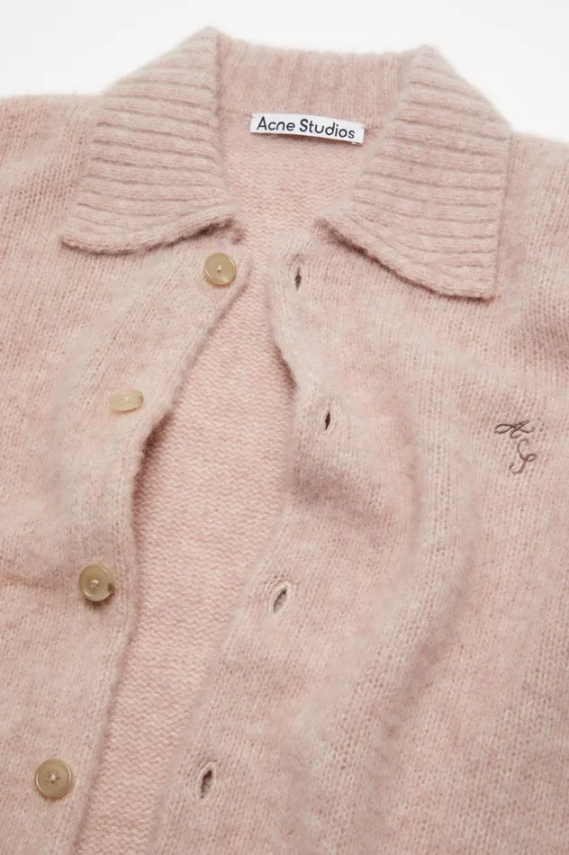 Acne Studios Polo Wool Cardigan Pink Melange Men Knitwear