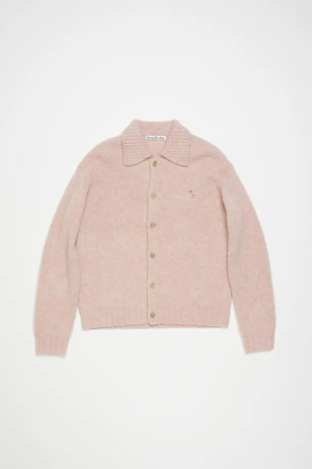 Acne Studios Polo Wool Cardigan Pink Melange Men Knitwear