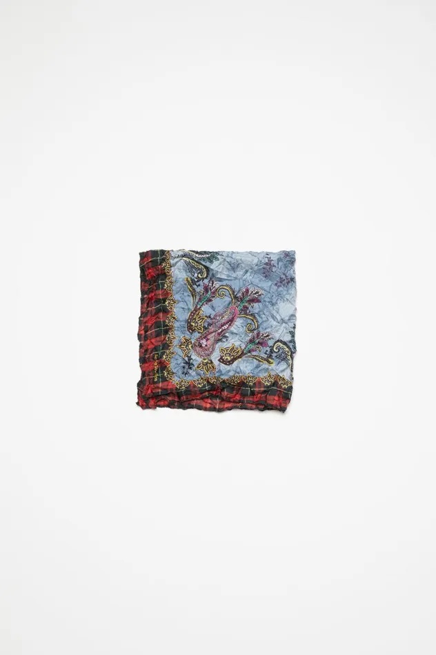 Acne Studios Print Silk Scarf Bluered Men Scarves